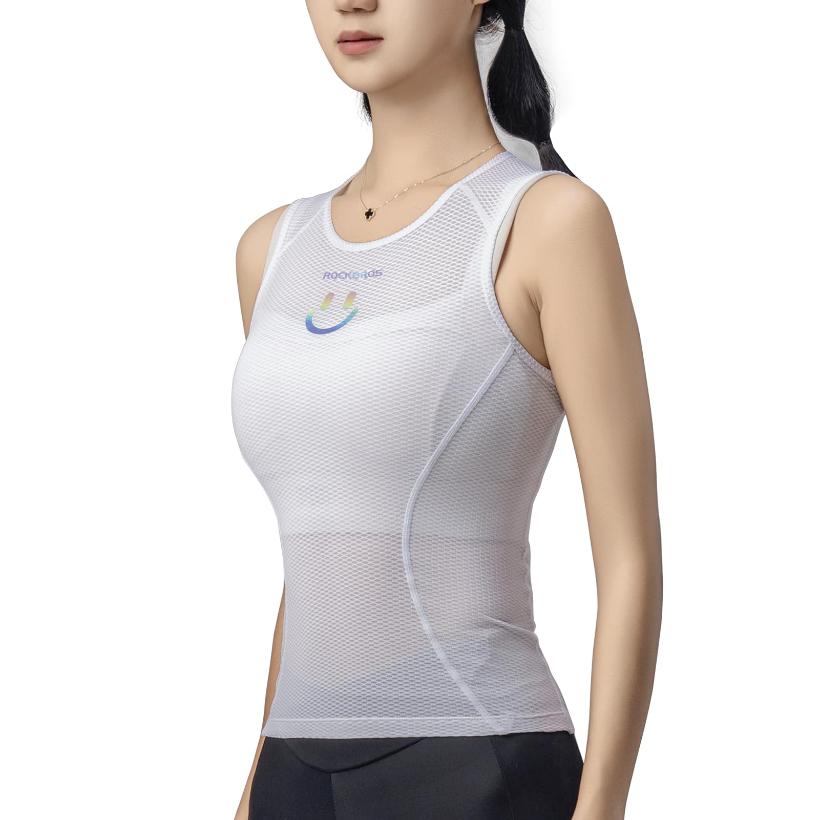 BEDROCK タンクトップ ホワイトLGB glamb (グラム) Mesh Layered Tank Top / メッシュレイヤードタンク
